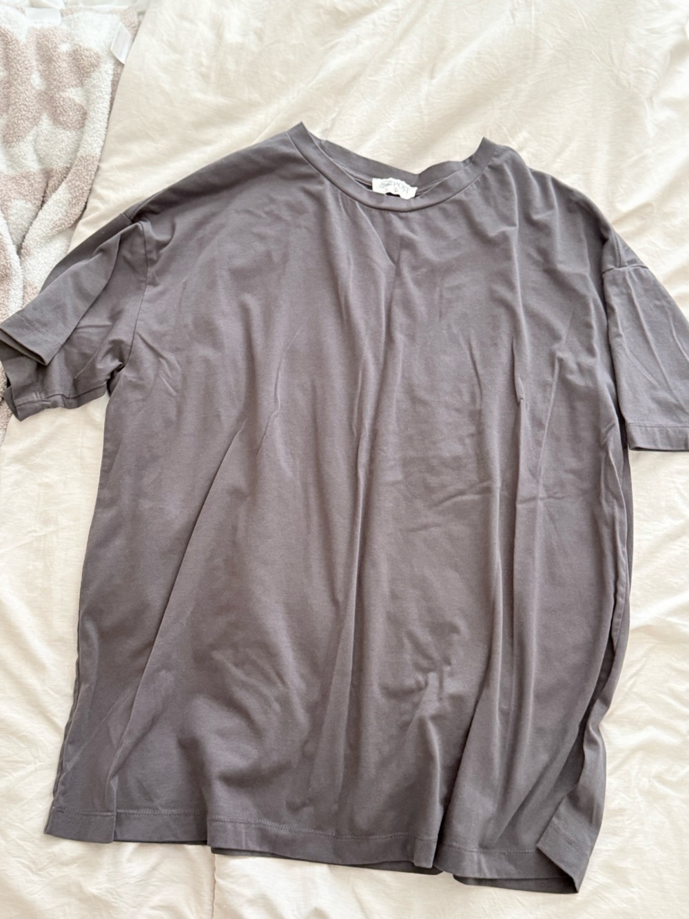 The Post Charcoal Gray Oversized Tee and Biker Short Set
